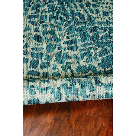 Homeroots 5 ft. 3 in. x 7 ft. 7 in. Teal Polypropylene Outdoor Rug 375200